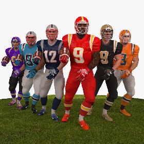 3D模型-American Football Player 2020 PBR Pack Rigged 3D